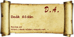 Deák Aldán névjegykártya